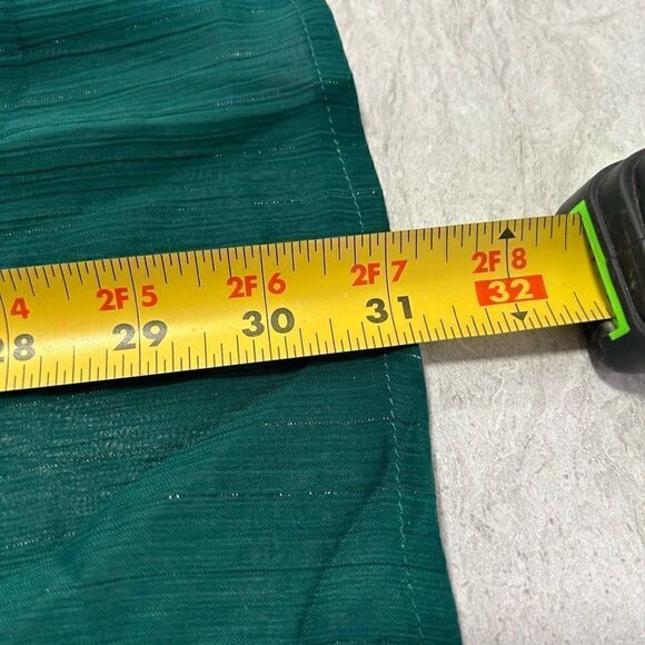 Torrid Green Semi Sheer Fairy Green Bell Sleeve V Neck Tassel Shimmer Top Sz 5X - Picture 14 of 15